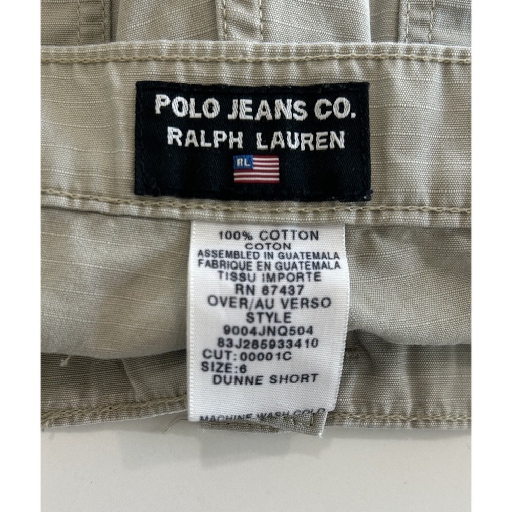 2000s khaki Ralph Lauren Polo Cargo Shorts Pockets Womens Vintage - Picture 4 of 8